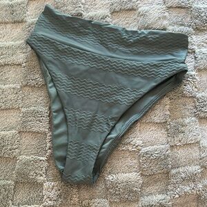 Aerie High Cut Cheeky Bikini Bottom in Sage Green‎